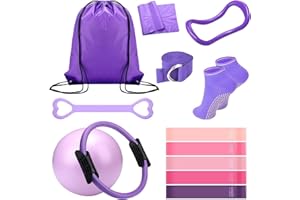 HK ONLINE 13pc PRO ELITE PILATES KIT -PILATES CIRCLE, Yoga Ring & Band, Socks, YOGA EQUIPMENT, BOOTY Bands, BODY TRIMMER, Waist & Ab Shaper, Arms, Chest, Sit Up Puller & Gym Bag