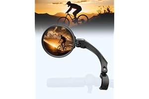 CEMOFE Specchietto Bicicletta Sinistro Specchietto Retrovisore per Bici Elettrica Specchietto Bici Convesso Girevole a 360°per Manubri 18-22mm per MTB Bicicletta Monopattino Elettrico 1 Pezzo