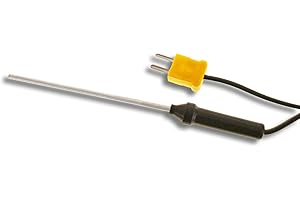 PeakTech Type K Temperature Sensor -50 C to + 300 C, Long Temperature Sensor, 75 mm, Strip Design with Cable, 1 Piece, TF-55