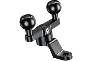BRCOVAN Lega Alluminio Supporto per Specchietto Retrovisore con Due Sfere in TPU da 1 Pollice (25,4 mm) Compatibile con RAM Mounts B Szie Braccio a Doppia Presa