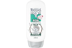 Le Petit Marseillais | Soin Express 1 Min Hydratation Légèreté Eau de Coco Bio (flacon de 200 ml) – Après-shampooing pour cheveux déshydratés – 95% d'ingrédients d'origine naturelle