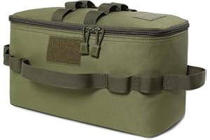 CHEYLIZI Outdoor Camping Storage Bag Gas Stove Canister Pot Carry Bag Picnic Bag Cookware Utensils Organizer Green