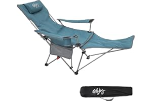 #WEJOY Sdraio da Campeggio Pieghevole Imbottito - Schienale Regolabile, Poggiapiedi Staccabile, Sedia da Campeggio Pieghevole Portatile Sedia da Giardino, Sedia Sdraio Pieghevole con Borsa di Custodia