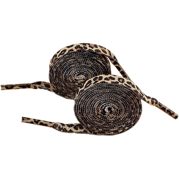 Lacets Motif Léopard - Lot De 2 Paires - Longueur 100 Cm, Largeur 2 Cm - Pour Sneakers, Baskets