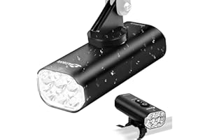 Inteligentne światła rowerowe, WASAGA 2000 lumenów, reflektor rowerowy IPX6, oświetlenie przednie z 4 godzinami, 6 trybów, do jazdy na rowerze górskim, bezpieczeństwo podczas jazdy na nocnym rowerze