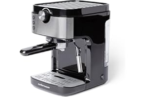 Mellerware - Cafetera profesional Bari! Legend 1630W | Cafe Espresso, Cappuccino | 20Bares | Extra Cream y Preinfusion System | Thermoblock | 1-2 Cafés | Vaporizador Orientable | Calienta Tazas | 1L