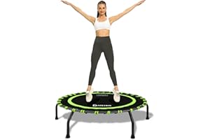 DARCHEN 150KG Rebounder Mini Trampoline for Adult, Indoor Exercise Workout Fitness, Upgrade Design Bungee Trampoline for Safer Quieter Bounce [100 CM]