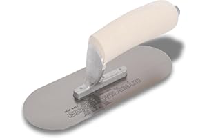 Kielnia basenowa Marshalltown z drewnianą rączką, wykonana ze stali węglowej, kielnia do ziemi i betonu, wymiary: 254x76