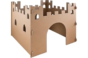 Auswahl Kinder Spielhaus Ritterburg Playhouse Spielburg Pappe Bastelkarton Haus Burg Papphaus Kartonhaus Papierhaus Karton Papier Kinderhaus zum Anmalen Kingpower, Modell:Ritterburg 02
