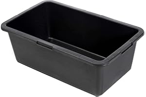 acerto 40551 - Bandeja rectangular para mortero (10 x 40 L, apta como bandeja para alimentos, para plantas y hormigón, con mango ergonómico y refuerzo en los bordes)