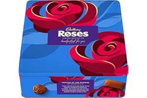 Cadbury Roses Limited Edition Festive Chocolate Tin, Assorted Miniature Chocolates for Sharing, Handpicked for You, Perfect for Sharing, 700 g (Pack of 1)