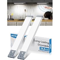 Lampe LED Sous Meuble Rechargeable - 50 LED, Dimmable, Détecteur Mouvement - Pour Cuisine, Placard - 25,5 Cm