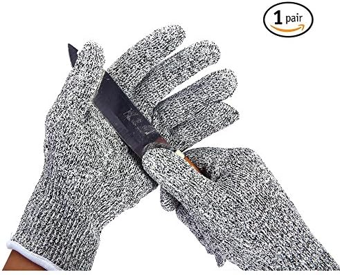 Cut Resistant Gloves for Kitchen Cutting Cooking Yard Work Level 5 Protection Safety Elastic Glove 1 pair (Medium)