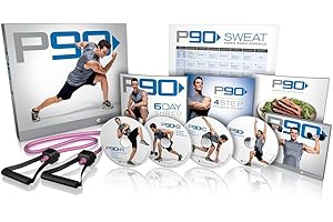 Beachbody Tony Horton's P90 4 DVD Boxset Workout Exercise Programme Base Kit with 10 Workouts, Nutrition Guide and Resistance Band