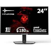 Minifire 24” Gaming Monitor | 180Hz Minifire 24 Inch Curved Gaming Monitor, 180Hz, Built in