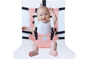 WONDER SPACE Harnais de siège de sécurité pour bébé, polyester extra respirant et doux pour la peau délicate de bébé, chaises universelles pour les voyages et les repas à la maison, équipement (Rose)