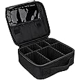 INOVERA (LABEL) Nylon Professional Cosmetic Makeup Kit Storage Organizer Travel Toiletry Vanity Bag With Adjustable Compartment, 26L X 23B X 9H Cm (Black)