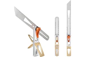 NS Juvyig Règle à tracer pour le travail du bois - Outil de traçage d'angle mobile en forme de T - Outil de traçage multi-angles - Jauge carrée de positionnement de ligne pour charpentier