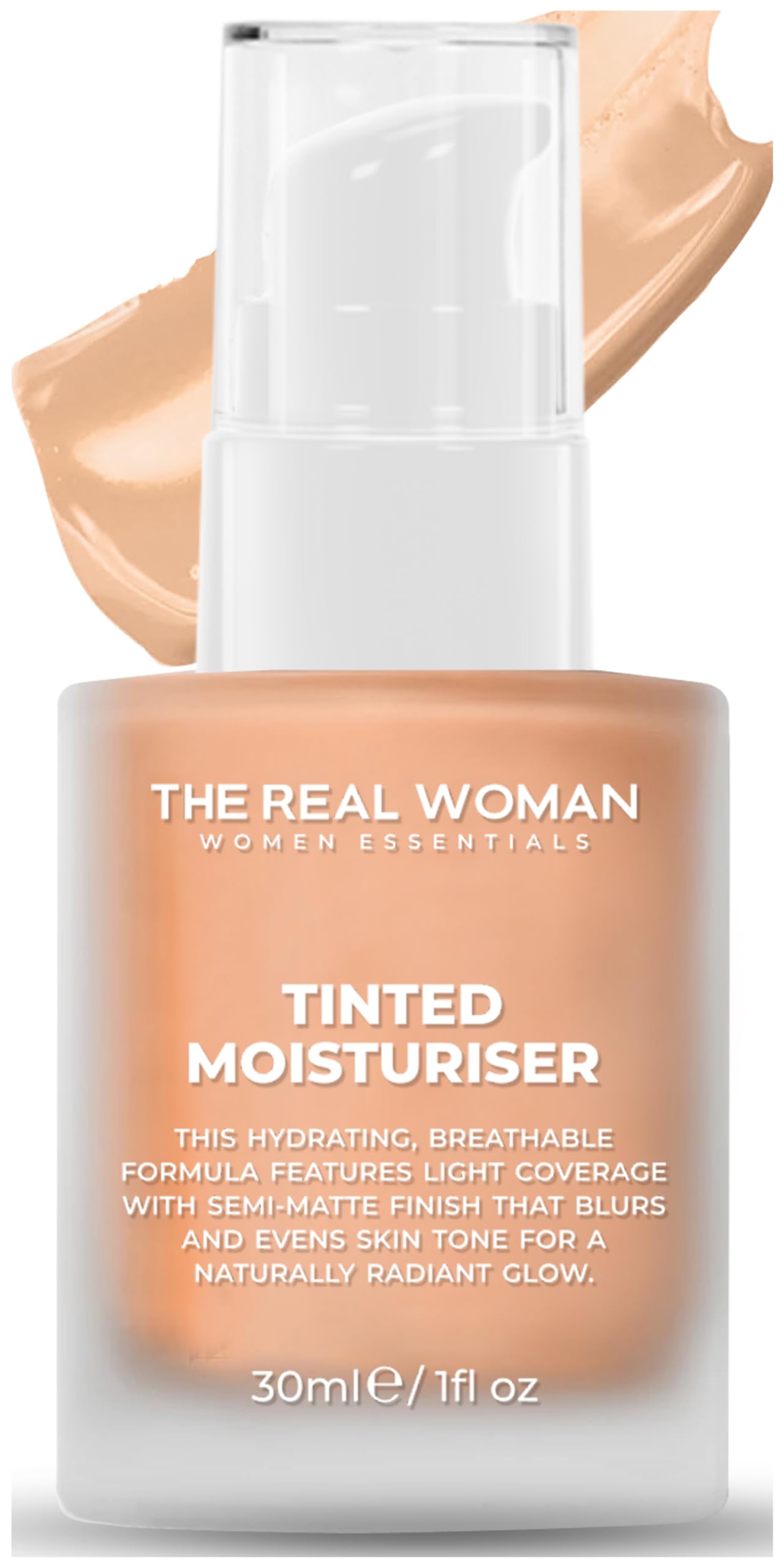 THE REAL WOMAN Medium Coverage Skin Tinted Moisturiser Radiant Lotion For All Skin Type, 30ml (SHADE: 02 Beige)