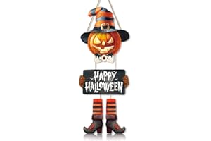 ANHUIB Happy Halloween Signs,Halloween Pumpkin Decorations,Halloween Door Decorations,Halloween Welcome Hanging Sign for Front Door,Pumpkin Halloween Wall Decor For Home Party,Halloween Ornaments