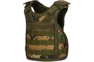 AOUTACC Mini Tactical Beer Vest, Molle Beer Cooler Jacket Adjustable Drink Bottle Vests Holder Beverage Cooler Holder for 12oz or 16oz Cans or Bottles (1 Pack, Jungle Camo)