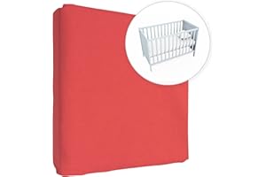 BABY COMFORT Drap-Housse en Jersey 100% Coton pour Matelas de 120 x 60 cm (Rouge)