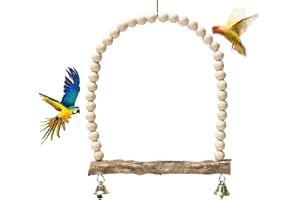 Zankie Bird Swings for Parrots, Stand with Bell, Perches for Conures, Parakeet Toys for Cage, Swings for Small Birds