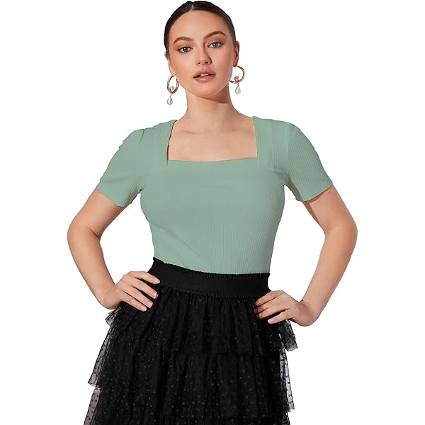 Buy VETIOR Women's Sexy Deep V Neck Short Sleeve Unique Slim Fit