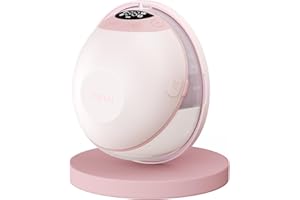 Paruu P20 Tiralatte Elettrico Indossabile, 4 Modalità e 12 Livelli con Flangia a Doppia Tenuta da 19/21/24 mm, Tiralatte Portatile, Design Visivo del Tempo e Volume del Latte (1, Rosa)