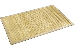 WENKO Tapis de bain Bambou couleur naturelle - face inférieure antidérapante, Bambou, 50 x 80 cm, naturel