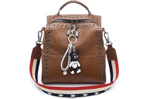 AINUOEY Mujer Bolsos Mochila Casual Bandolera Marca Mediano Antirrobo Italianos PU Cuero 73503 1 Piezas Marrón