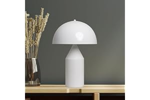 bamyum Lipeo Lampada Bianca, E27 Lampada a Fungo Lampada Moderna Lampade da Comodino in Metallo per Camera da Letto Lampada da Comodino Decorazione a Fungo per la Casa
