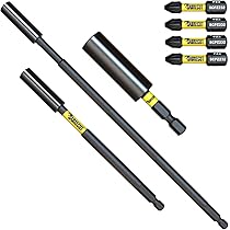 SabreCut SCRK9 Lot De 7 Porte-embouts à Percussion Magnétiques Professionnels De 60mm 100mm Et 152mm Avec 4 Embouts De Tournevis PZ2 De 32mm Compatibles Avec Dewalt Milwaukee Makita Bosch Et Autres