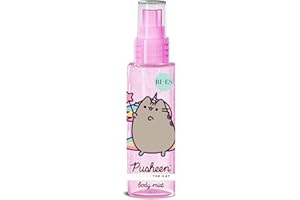 BI-ES Pusheen The Cat Body Mist for Girls - Strawberry Fragrance - Long-Lasting Scent, Fun Fruity Perfume Spray for Adults and Kids Aged 6+, 100ml