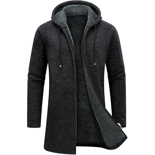 Trench Coat Men's Long Sweater Jacket Peacoat Men Winter