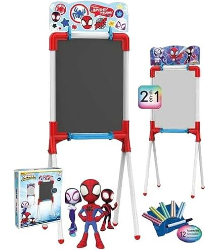 Chevalet De Table Spiderman 2 En 1 - Tableau Blanc Et Noir Pour Enfants, Cadeau Créatif