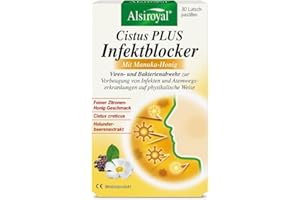‎ALSIROYAL Cistus PLUS Infektblocker mit Manuka-Honig (30 Stk.) – Unterstützt das Immunsystem mit 300 mg Polyphenole - mit Cistus Creticus & Holunder, fruchtiger Geschmack - für Erwachsene & Kinder ab 6 Jahren