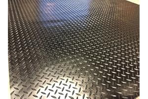 T & A UPHOLSTERY SUPPLIES LTD 3m x 1.5m | Checker Rubber Garage Flooring Matting | 16 Sizes to Choose from on This Listing | 3mm Thick Floor Mat | A Grade | 9ft 9" x 4ft 9" | 118" x 57 Inches | 300 x 150cm