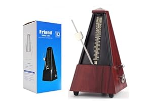 TAMUME Kunststoff Metronom Mechanisch mit Kunststoff Gehäuse - Rot Holz Textur