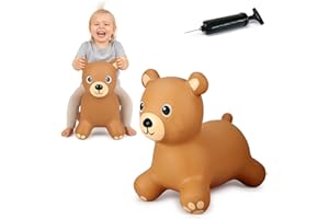 JAMARA HoppyDoo 466001 Ours Sauteur pour Enfants, Jouet Sauteur pour bébé, intérieur/extérieur, Cadeau pour Enfants, Jouet de Jardin, Rebond, Facile d'entretien, sans BPA, avec Pompe