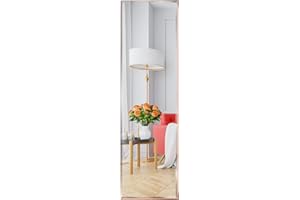 HORLIMER Full Length Wall Mirror with Rose Gold Frame, 122x35cm(14x48 inches) Large Body Door Mirrors for Living Room Bedroom Bathroom
