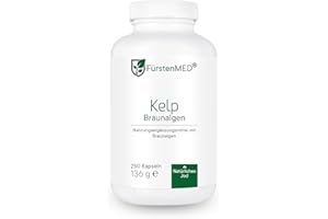 ‎FÜRSTENMED FürstenMED® 250 Kelp Kapseln mit 315µg Jod pro Kapsel - Kelp Algen Braunalgen Vegan und Hochdosiert - Jod Laborgeprüft und Ohne Zusatzstoffe