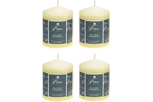 PRICE'S 4 x Prices Ivory Altar Candle 100mm X 80mm 50 Hours Burn Time