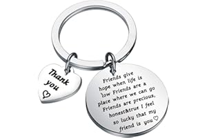 ENSIANTH Friends Thank You Gift Friends Keychain I Feel So Lucky that My Friend is You Friendship Jewelry Going Away Gifts