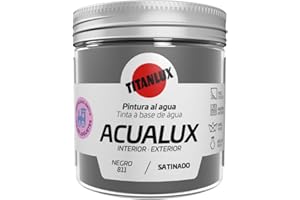 Titanlux Acualux pintura acrílica multiadherente Satinado Negro 75 ml