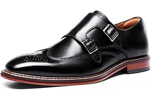 DESAI Hommes Chaussures à Boucle Moine Double Monk Strap Mariage Cuir Oxfords