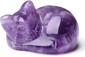 ‎XIANNVXI XIANNVXI Katzen Deko Amethyst Kristall Figur Katzenfiguren Steine Geburtstag Geschenk für Katzenliebhaber