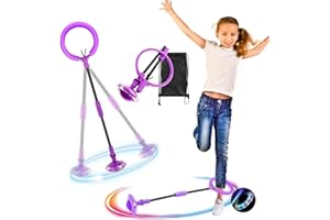 RISVOWO Cheville Balle De Saut, Anneau Clignotant Pliable pour Enfants, Jouet Coloré pour Garçons et Filles de 5 à 10 Ans