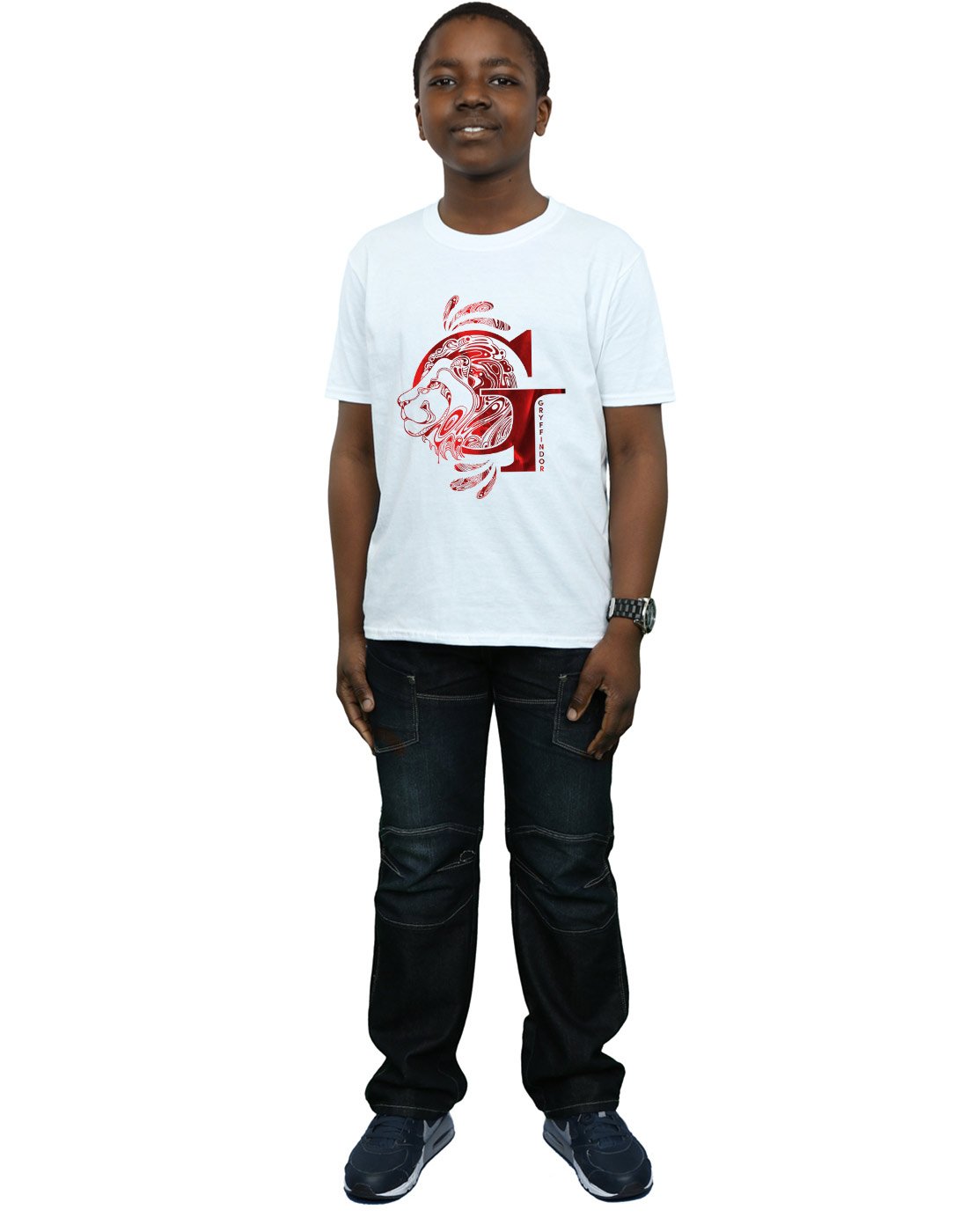 Absolute-Cult-Harry-Potter-Jungen-Gryffindor-Lion-T-Shirt