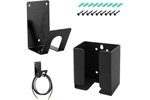 TAIPINTEE Soporte Cargador Coche Electrico, Gancho en Forma de J para Pared y Soporte de Almacenamiento, Protege y Organiza los Cables de Carga, para Accesorios de Estaciones de Carga, Color Negro (Negro)